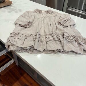 Ruffled Beige Dress